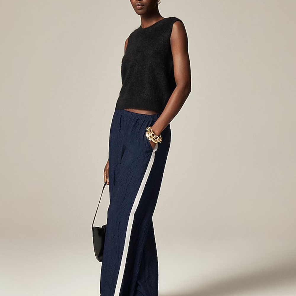 Women's Navy Pants with White Stripe